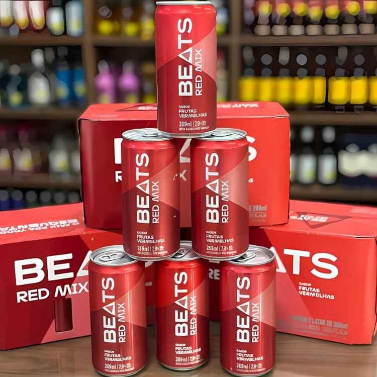 Pincei - Pack de Beats Red Mix 269ml, Lata, Caixa 8 Unidade por